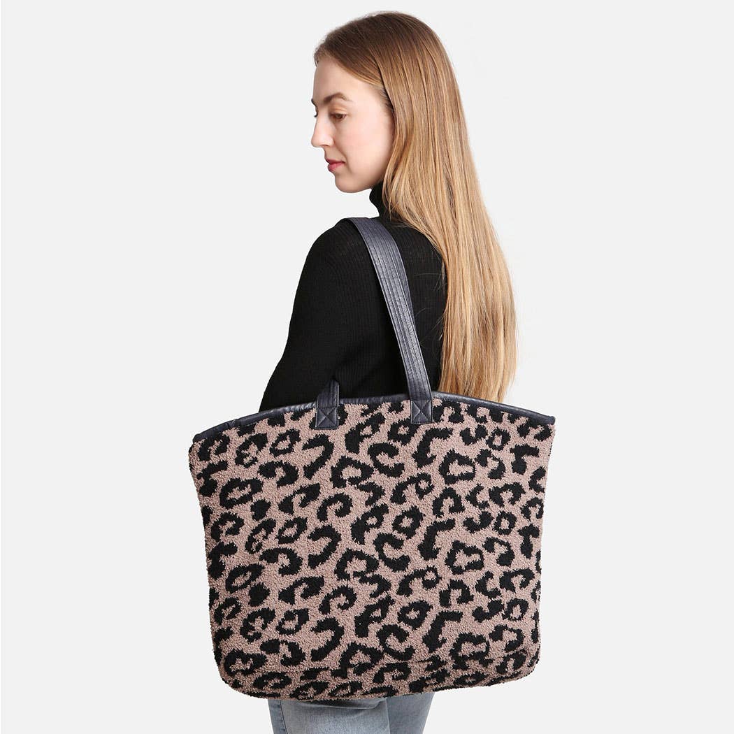 Luxury Soft Leopard Print Tote Bag