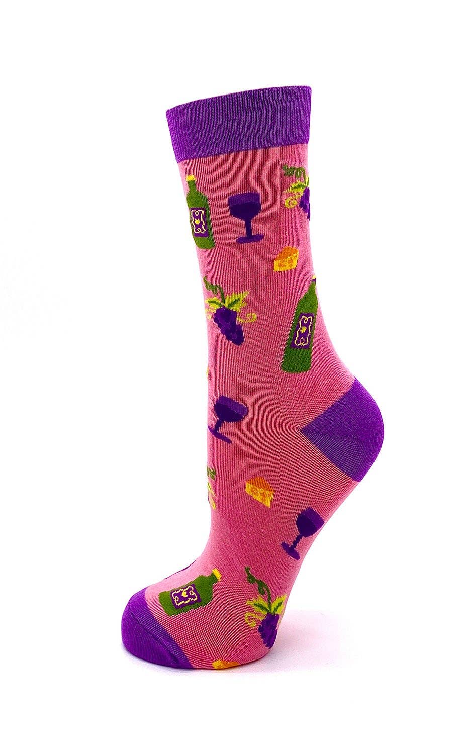 All I Need is a Little Bit of Wine & a Whole Lot of Jesus Women's Crew Socks