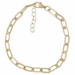 Paper Clip Link Bracelets- Gold