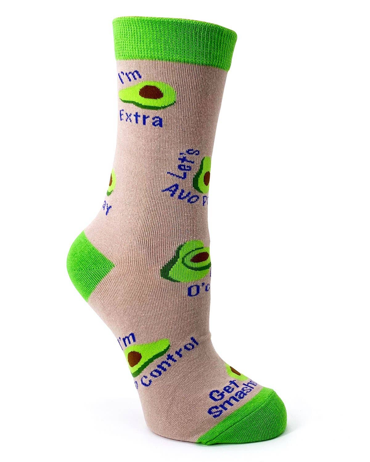 Avocado Women's Novelty Crew Socks With Funny Sayings