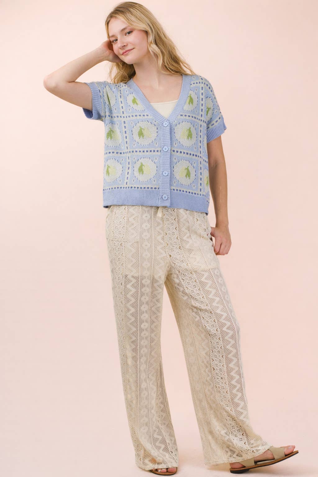 Lemon Graphic Sweater Cardigan