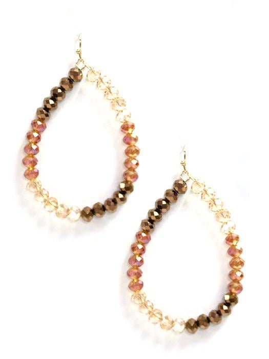 Beaded Teardrop Hoop Earrings