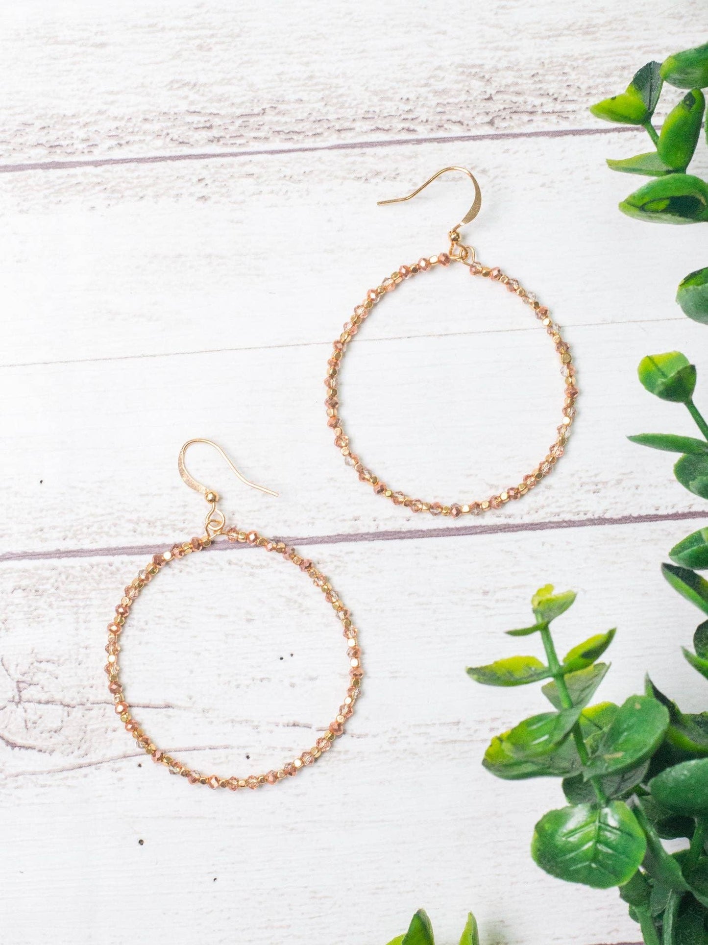 SPRINKLED WITH LOVE ROSE GOLD BEADED HOOP