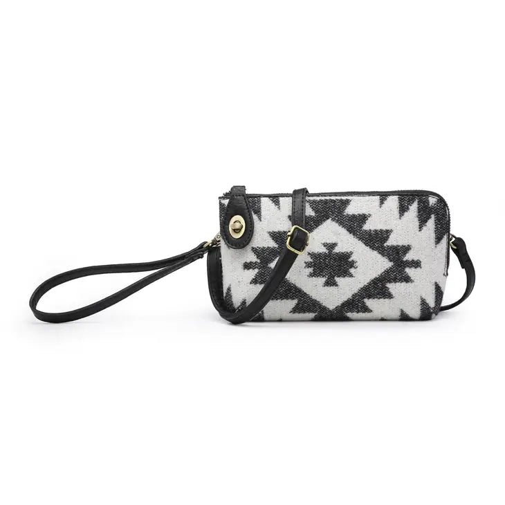 Jen&Co Kendall Aztec Crossbody/Wristlet w/ Twist Lock