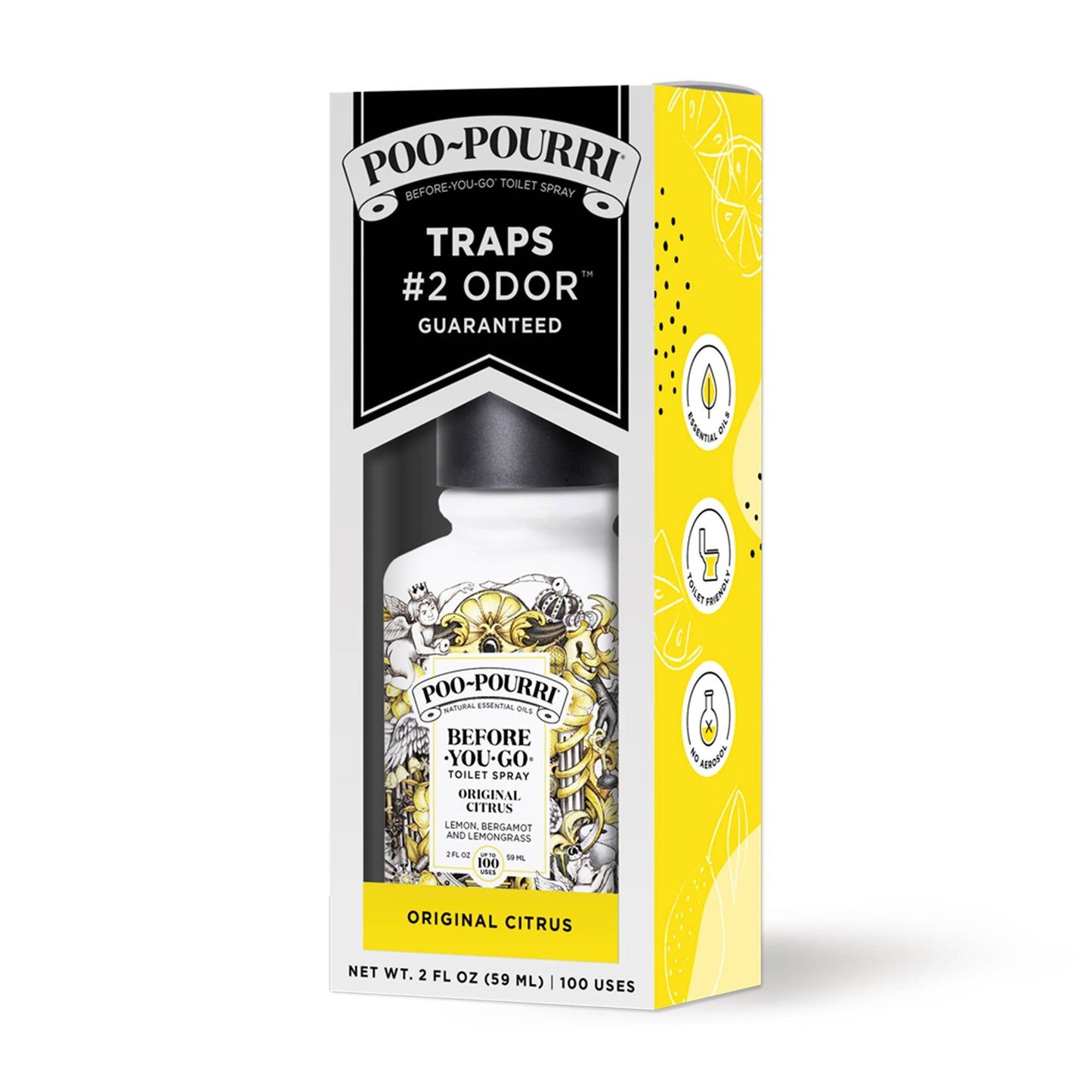 Poo~Pourri Original Citrus Toilet Spray 2oz boxed: Lemon + Bergamot + Lemongrass