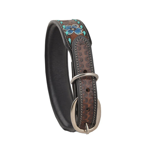 Scenic Hand Tooled Leather Dog Collar