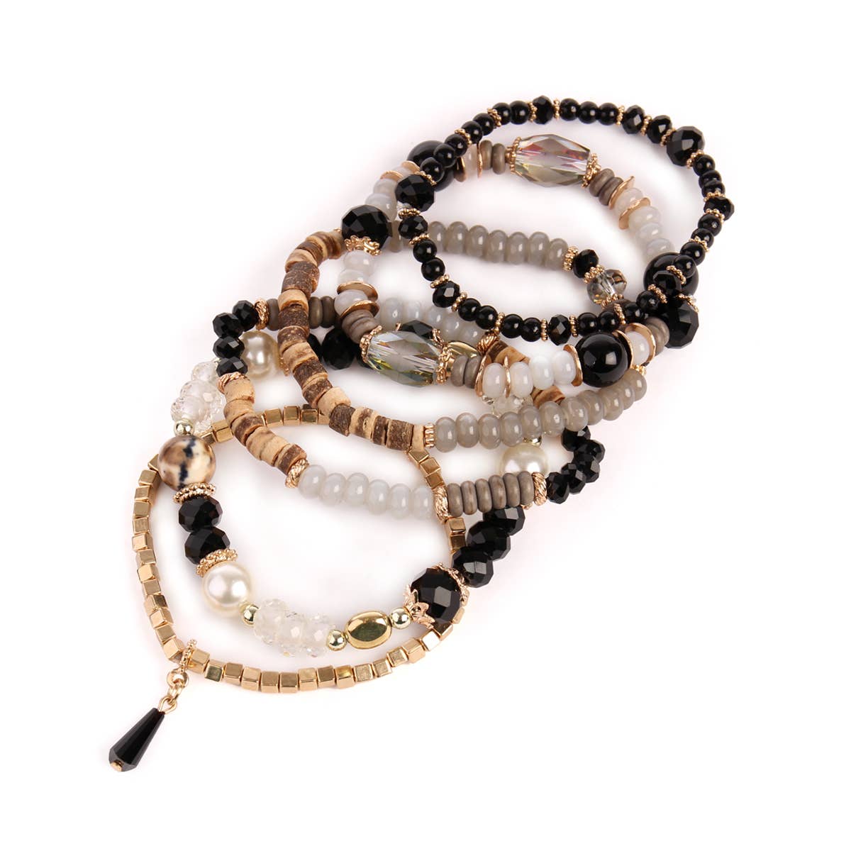 MULTI STONE BEADS STACKABLE BRACELET