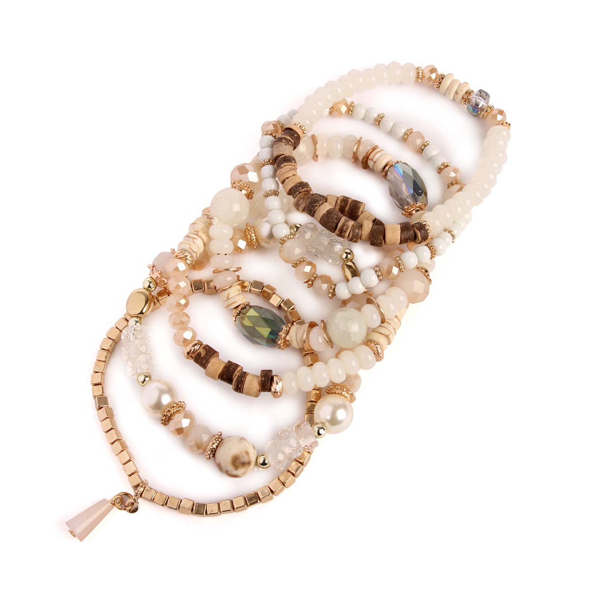 MULTI STONE BEADS STACKABLE BRACELET