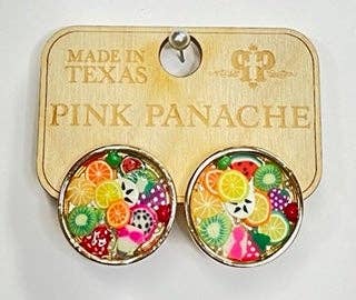 Multi-Color Fruit Post Earrings