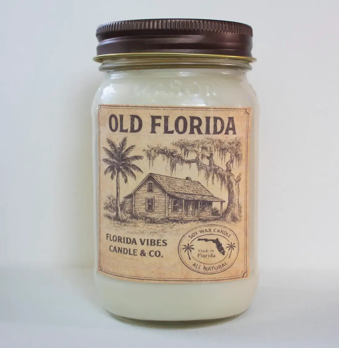 Old Florida: 16 oz Mason Jar