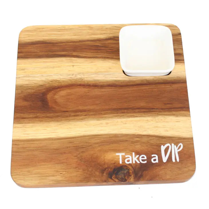 Take A Dip Wood Appetizer Charcuterie Board with Dip Cup