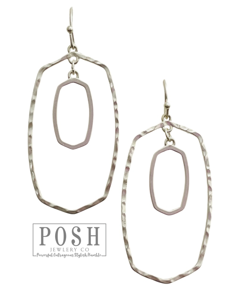 Double Dangle Hexagon Earrings