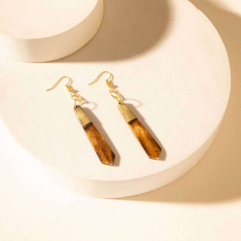Brindle Trail Drop Earrings in Smoke Tan: Smoke Tan