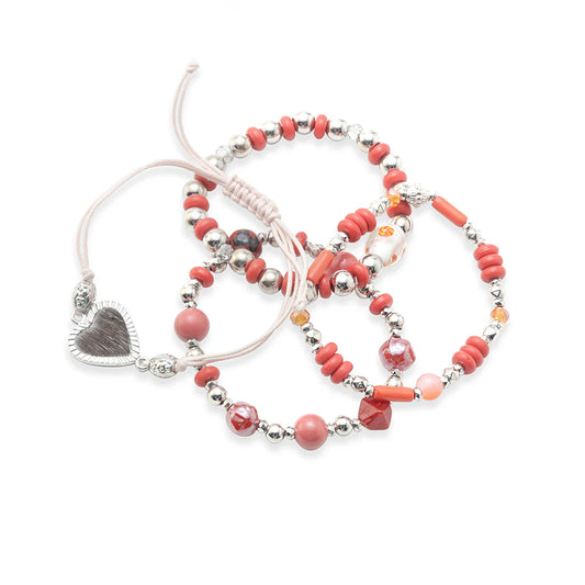Desert Heart and Fire Stacked Bracelets