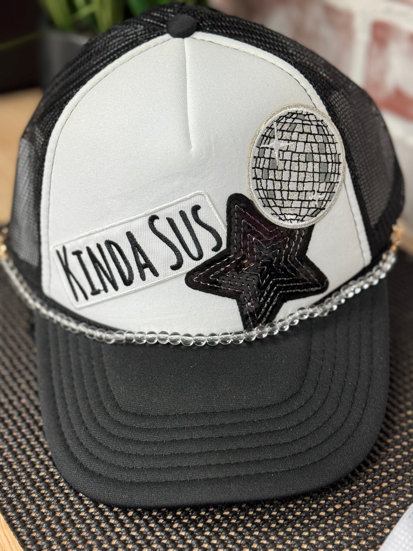 Kinda Sus Trucker Hat with Hat Chain