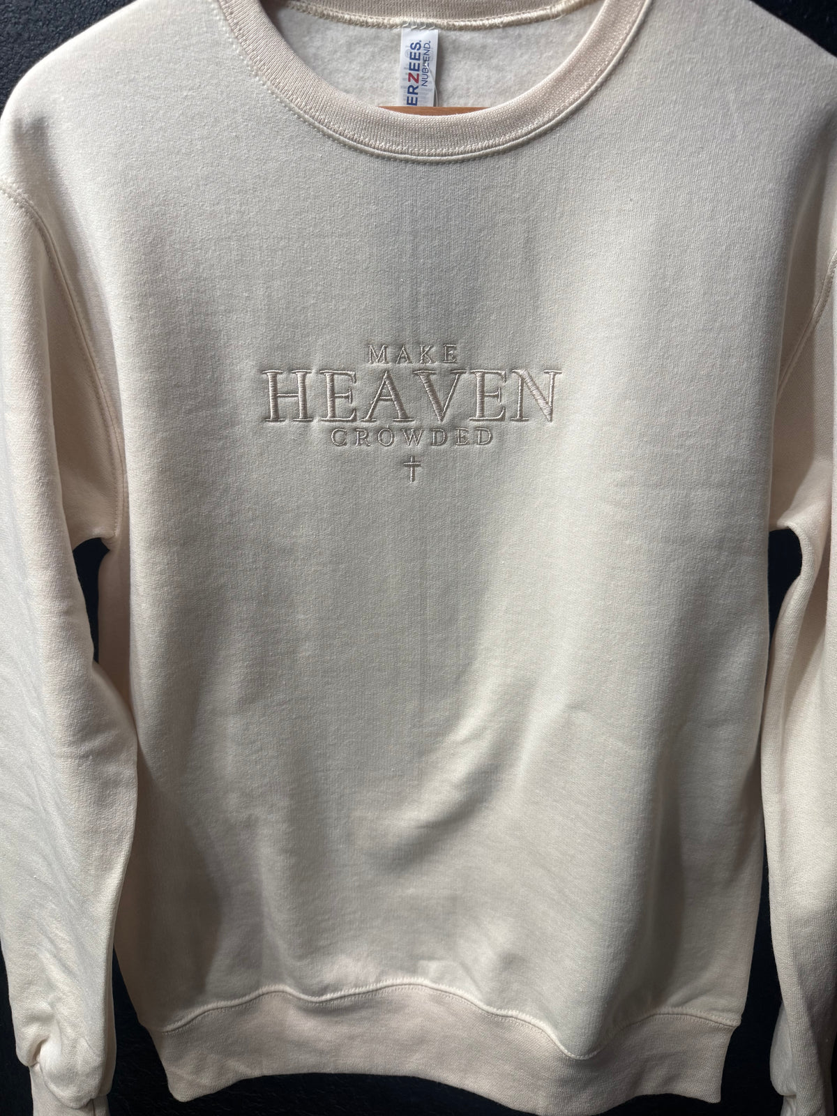 Make Heaven Crowded Embroidered Crew Neck