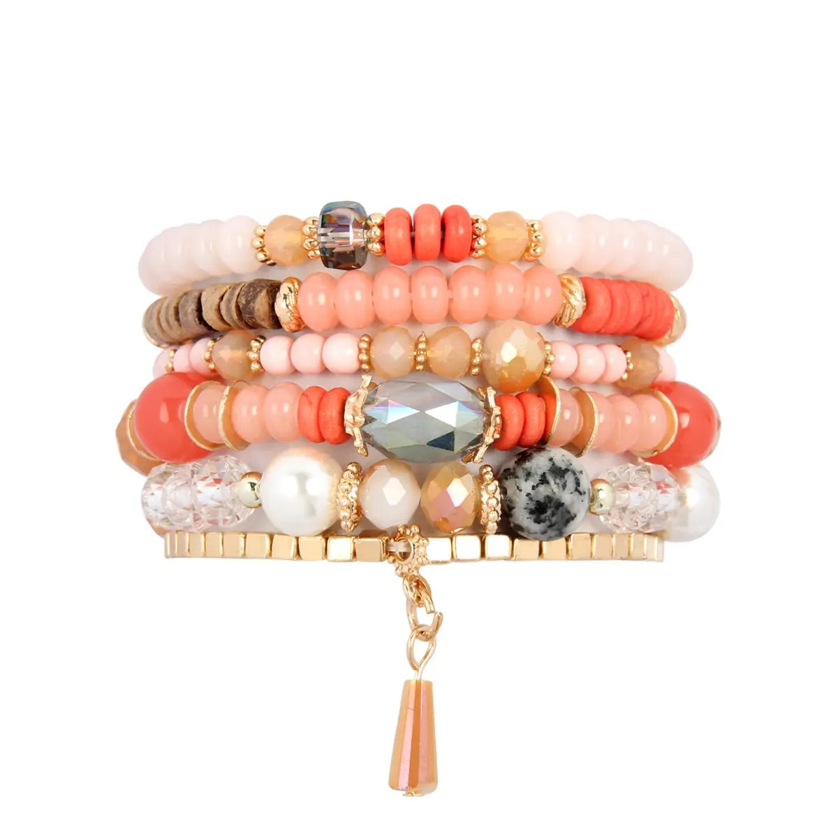 Multi Stone Bracelets- Pink