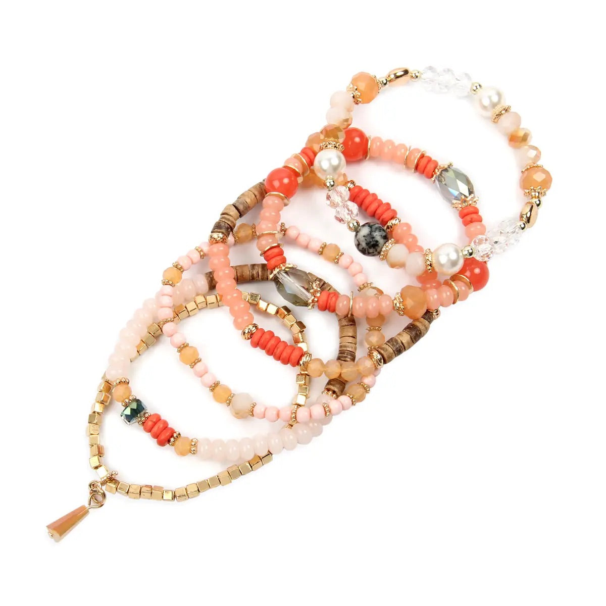 Multi Stone Bracelets- Pink