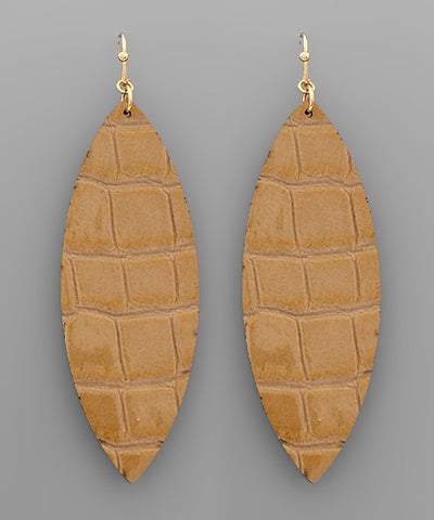 Leather Marquise Earrings