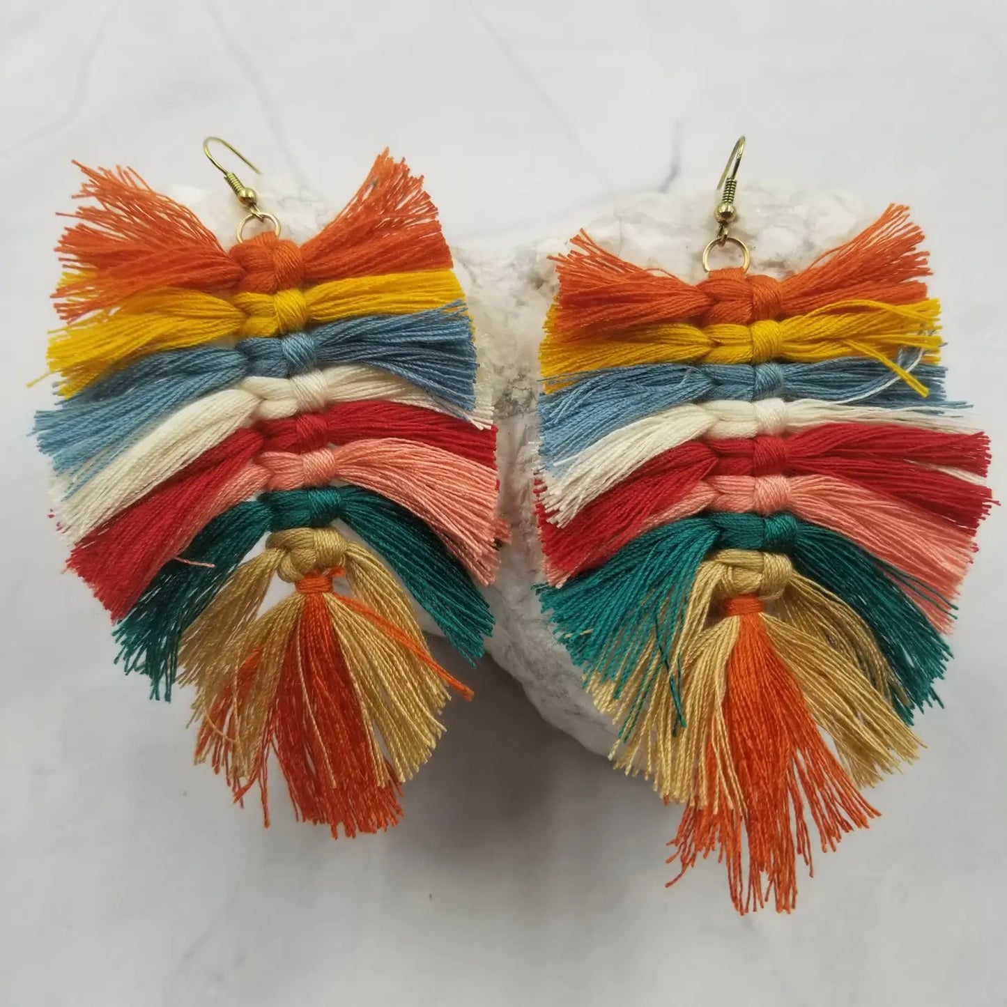 Boho Contoured Fringe Earrings