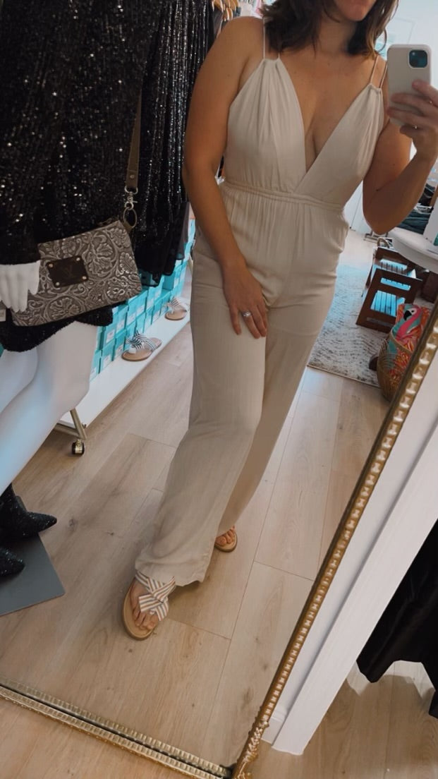 Taupe Woven Jumpsuit