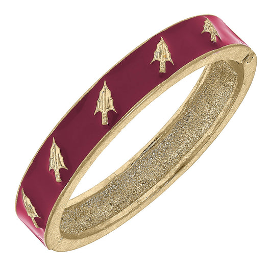 Florida State Seminoles Enamel Logo Hinge Bangle: Garnet
