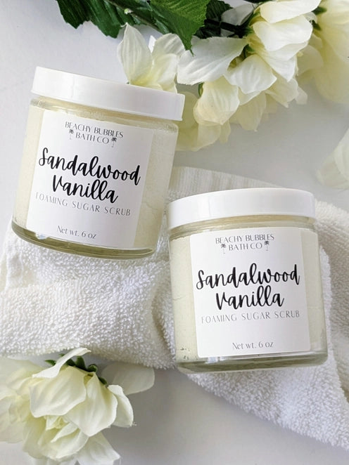 Sandalwood Vanilla Foaming Sugar Scrub