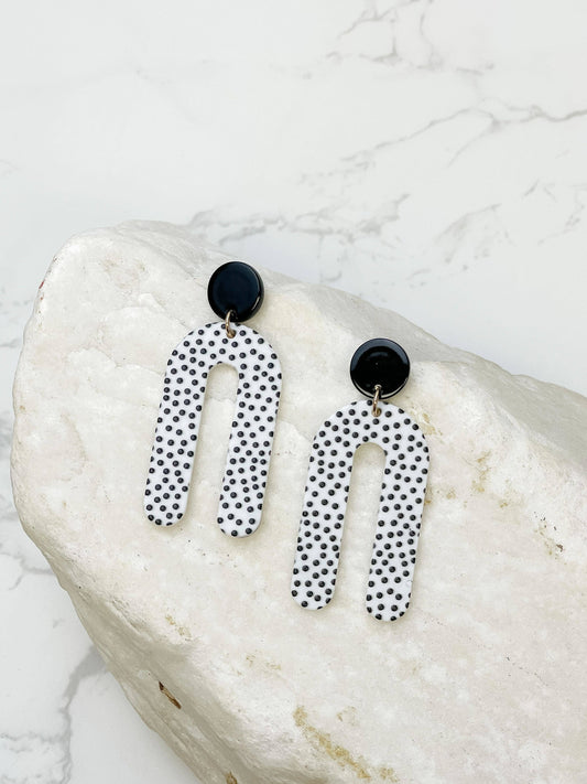 Spotty Dot Arch Dangle Earrings