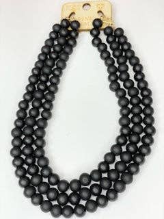 Black Wood Bead Necklace