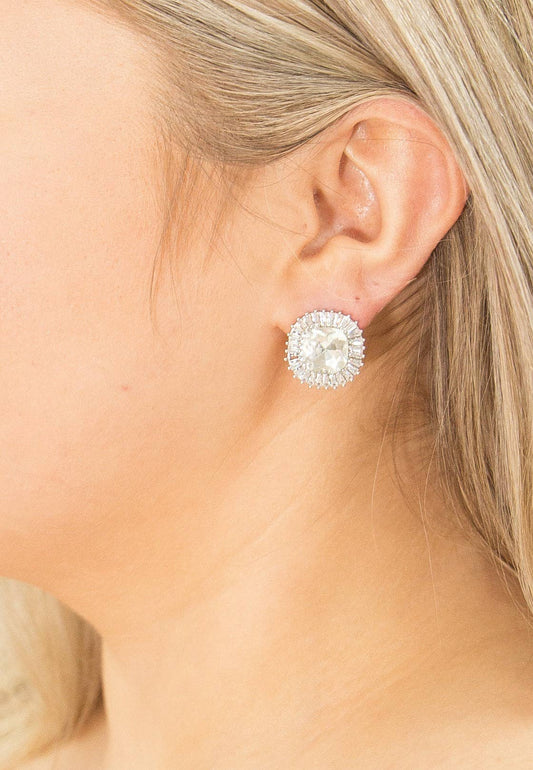 Large Rhinestone Studs-Silver