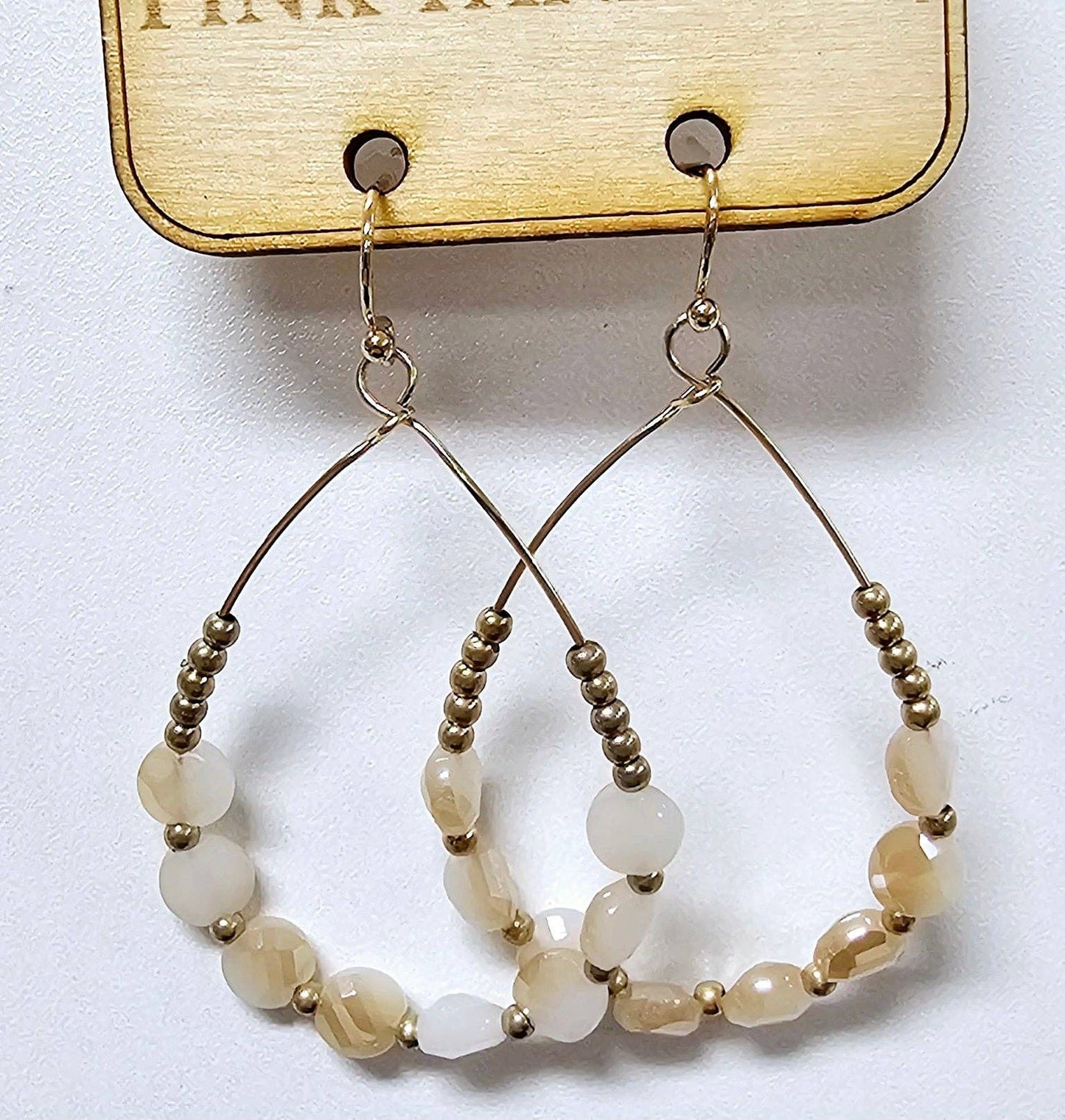 Cream Coin Bead Earrings