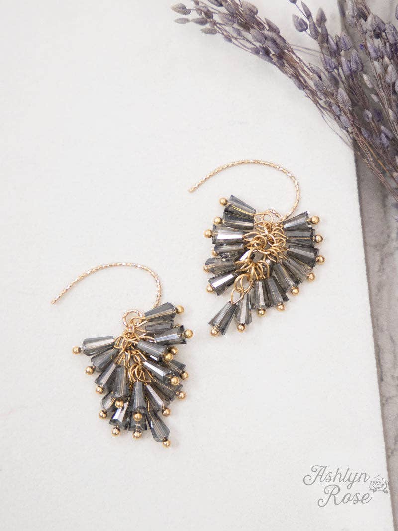 Special Collection Beaded Earrings: Gold and Grey