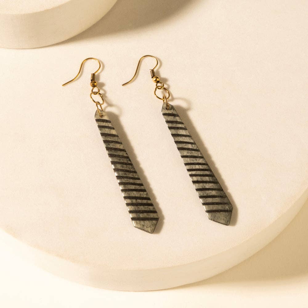 Driftline Drop Earrings in Iron Stripe: Iron Stripe