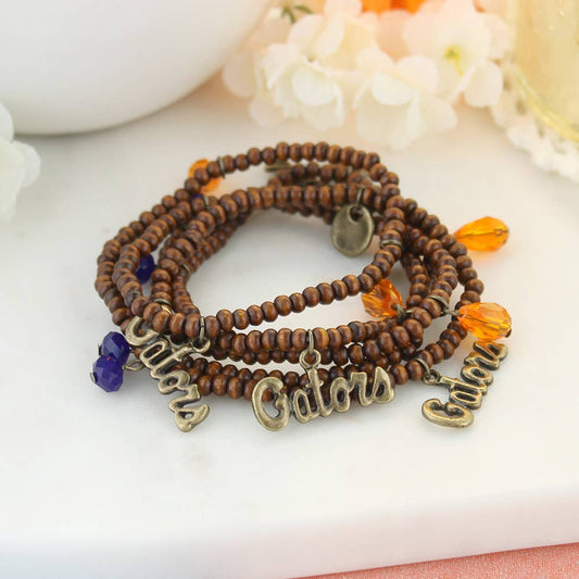 Florida 36" Wood Bead Stretch Necklace-Bracelet