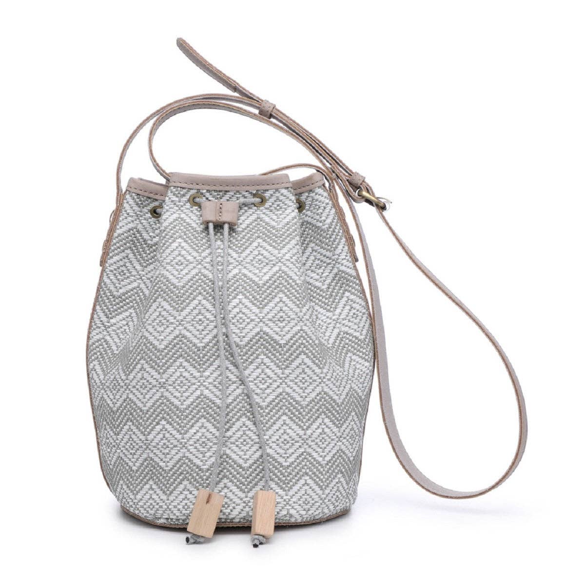 Jen & Co. Woven Straw Bucket Crossbody Bag