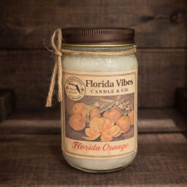Florida Orange: 16 oz Mason Jar