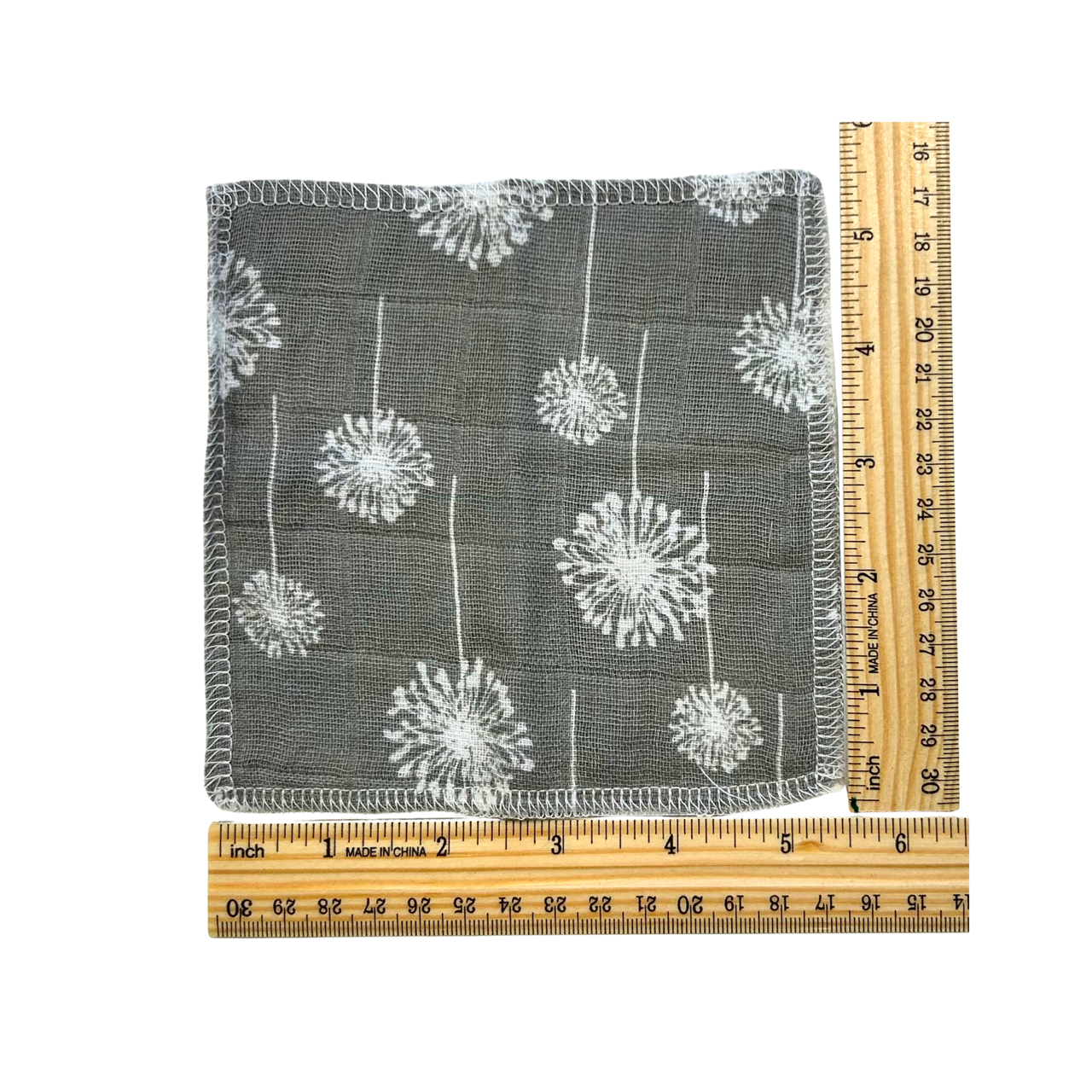 3 Pack Reusable Facial Wipes: Grey/White Dandelion