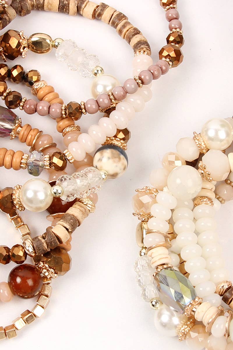 MULTI STONE BEADS STACKABLE BRACELET