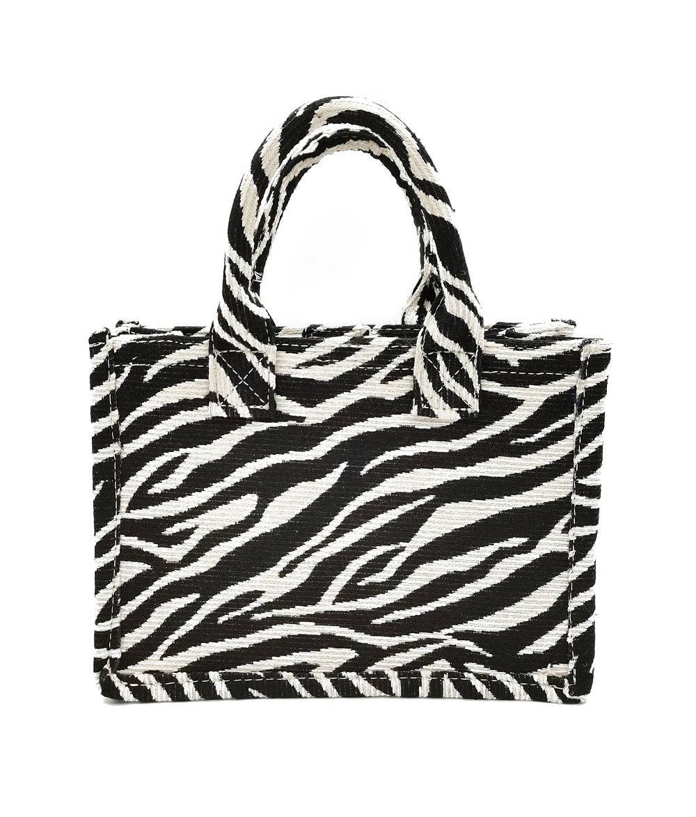 Zebra Print Mini Tote/Crossbody Bag