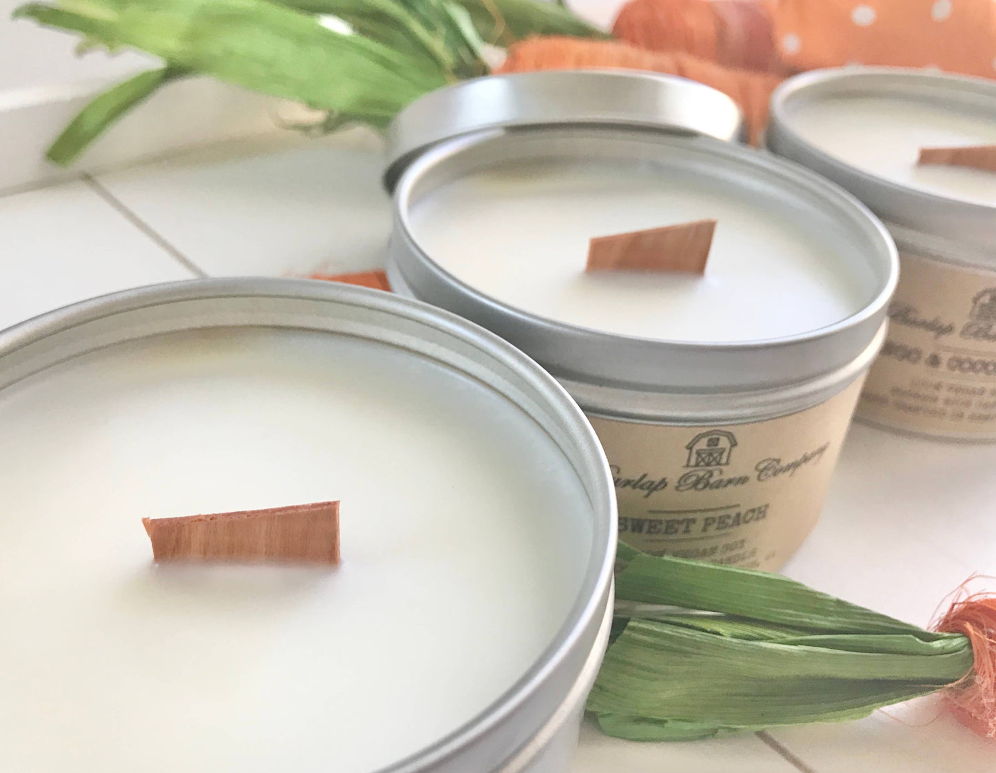8 oz Handpoured Wooden Wick Soy Wax Candle Tins: Low Country Walk Scent