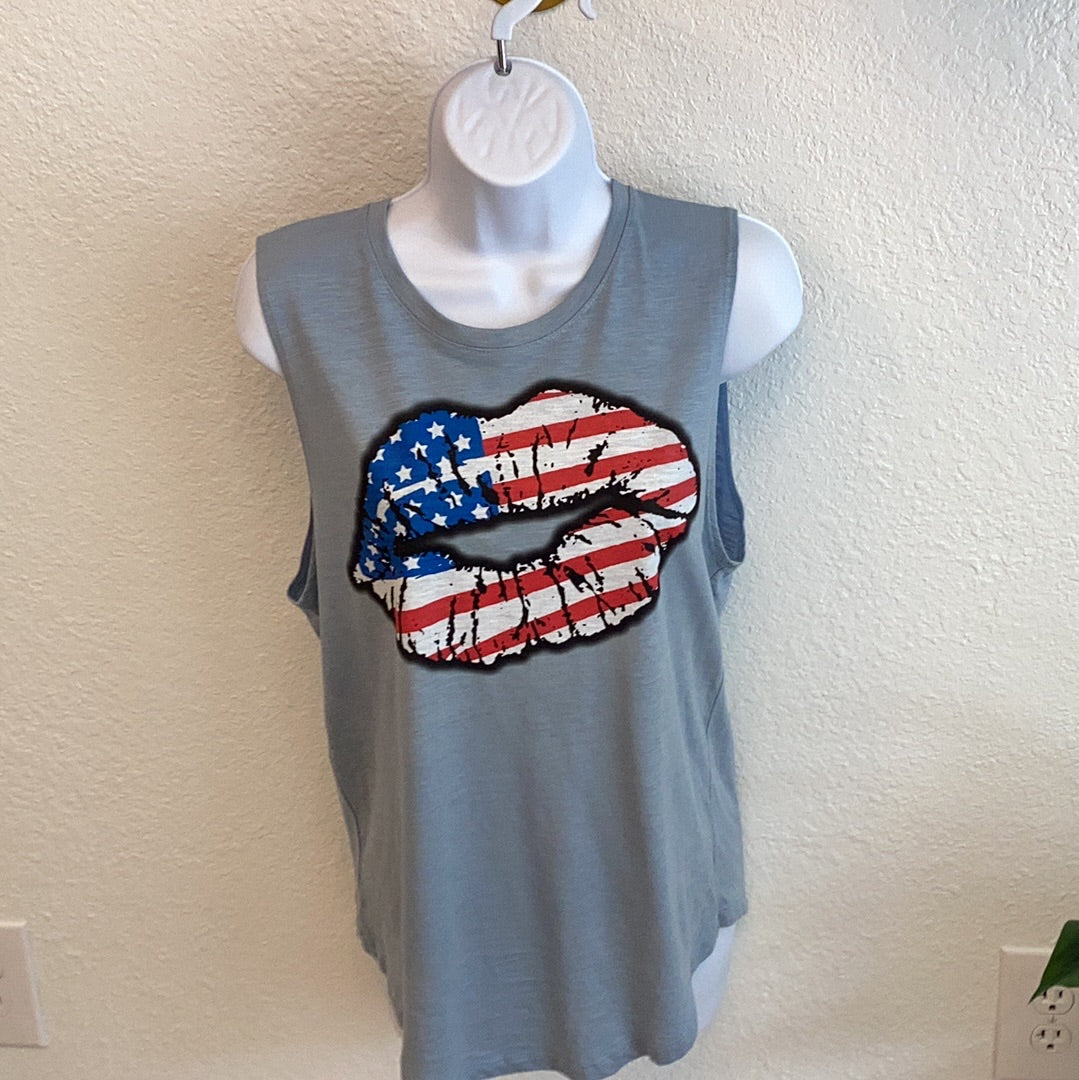Patriotic Lips Tank
