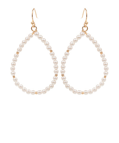 Beaded Pearl Teardrop Earrings