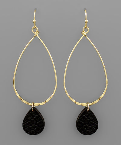 Snake Skin Charm Teardrop Earring