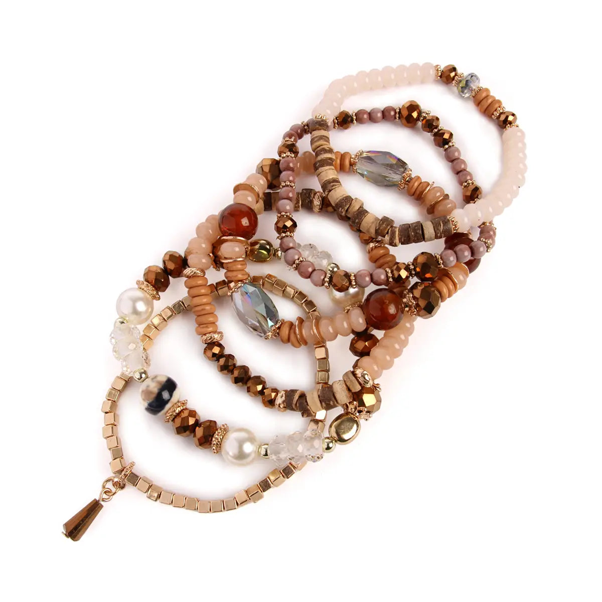 Multi Stone Bracelets- Light Brown