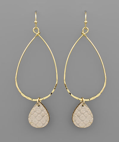 Snake Skin Charm Teardrop Earring