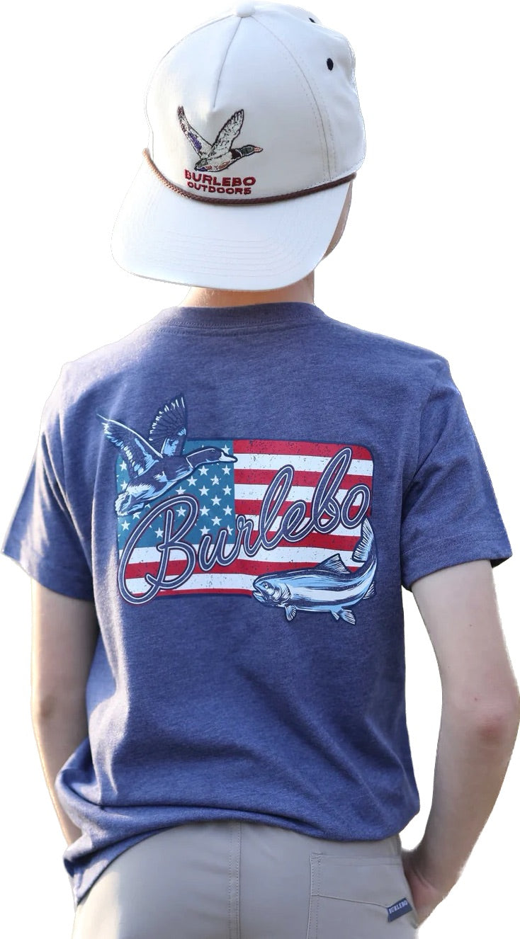 Burlebo Youth American Flag SS Shirt