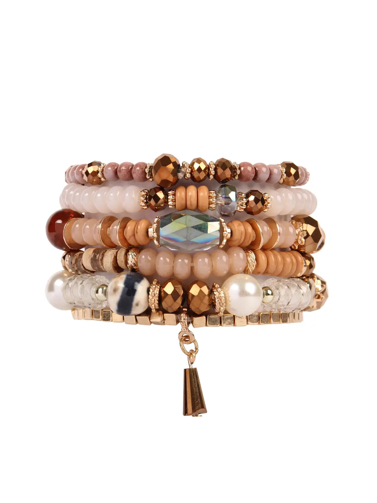 Multi Stone Bracelets- Light Brown