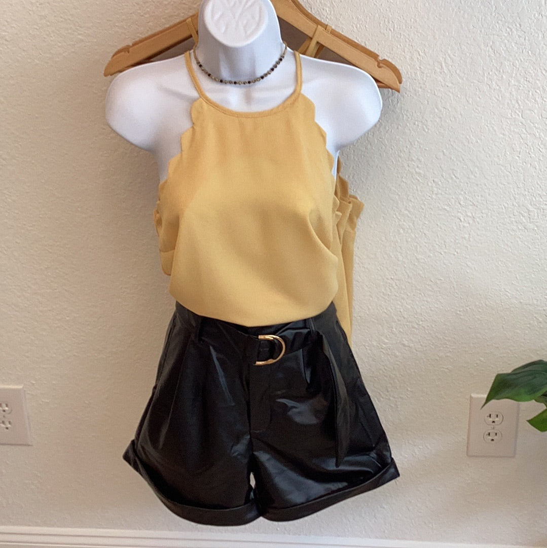 Leather Shorts With Belt
