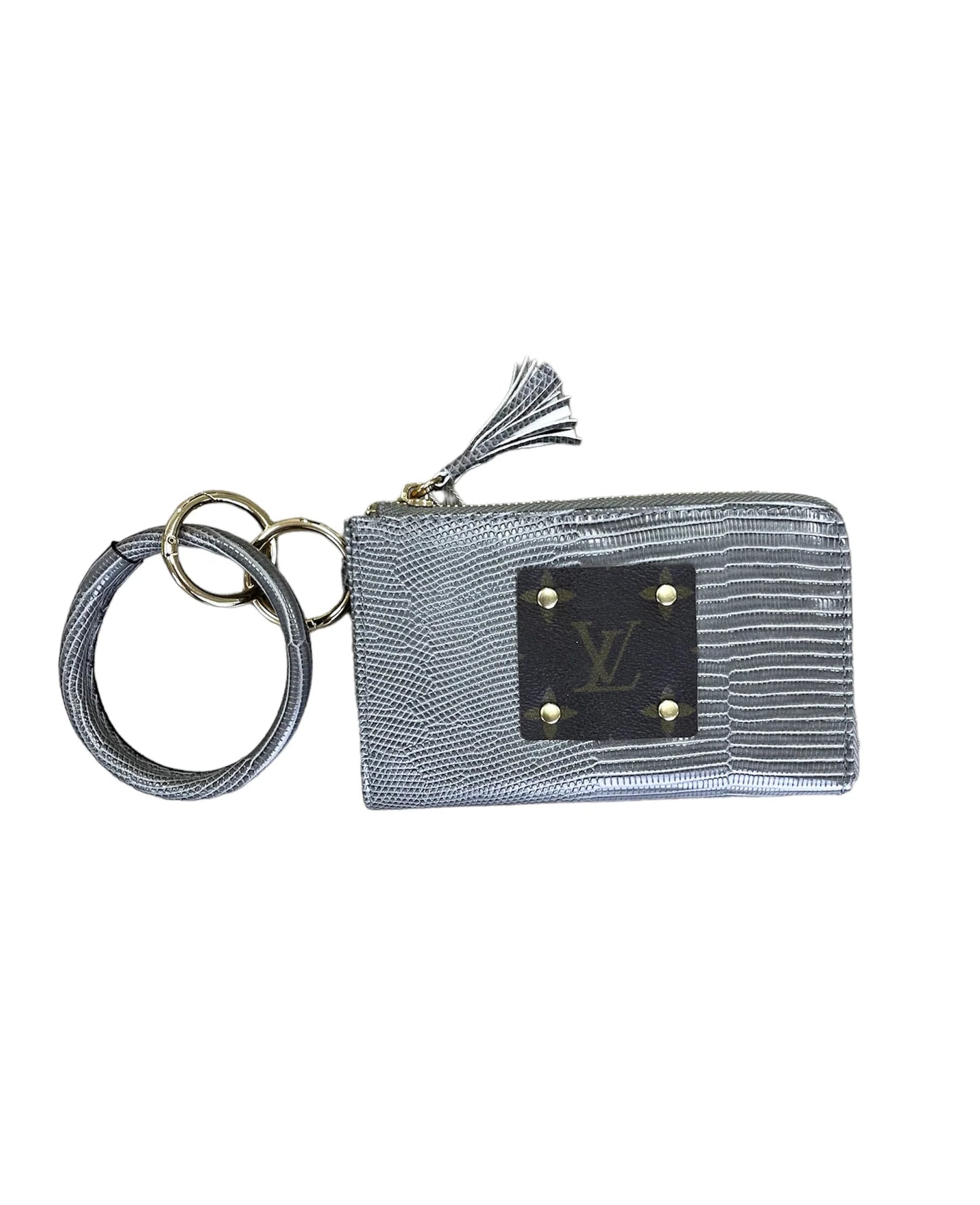 LV Wristlet- Gray Lizard