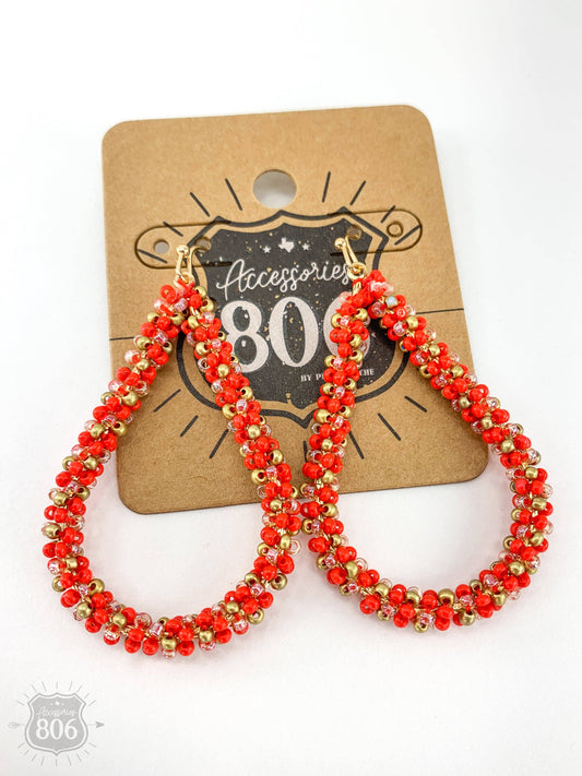 Beaded Teardrop Earrings